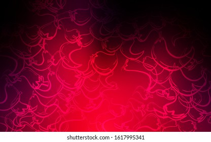 Dark Red vector background with spicy peppers. Beautiful colored illustration with peppers in doodle style. Template for meal cooking in kitchen.