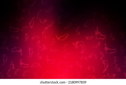Dark Red vector background with spicy peppers. Beautiful colored illustration with peppers in doodle style. Template for meal cooking in kitchen.