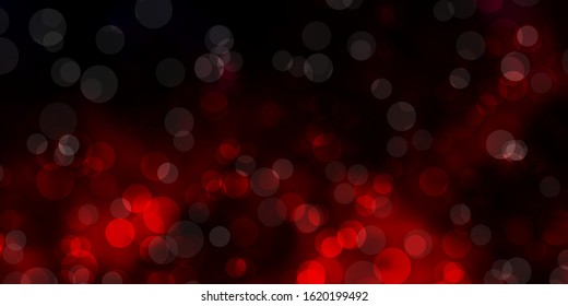 Dark Red vector background with spots. Modern abstract illustration with colorful circle shapes. Design for your commercials.