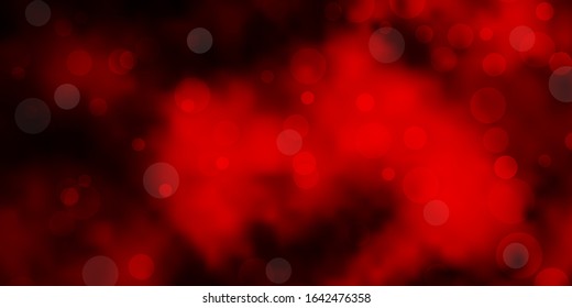 Dark Red vector background with spots. Abstract decorative design in gradient style with bubbles. Pattern for websites.