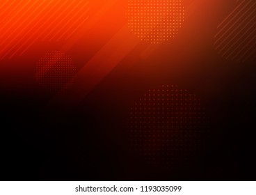 Dark Red vector background with straight lines and dots. Shining colored illustration with rounded stripes, dots. The pattern can be used for websites.