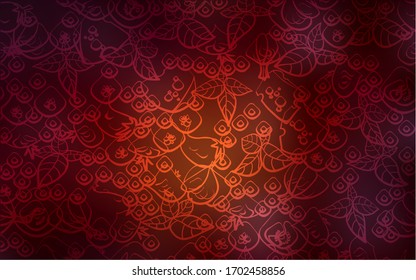 Fondo vector rojo oscuro con comida sabrosa. Esbozo abstracto brillante con comida gourmet. Diseño para publicidad, afiche, pancarta de cafés o restaurantes.