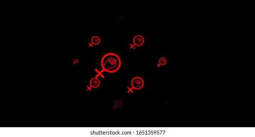 Dark Red vector background with woman symbols. Simple design in abstract style with women’s rights activism. Background for International Women’s Day.