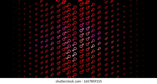 Dark Red vector background with woman symbols. Simple design in abstract style with women’s rights activism. Best design to show the power of women.