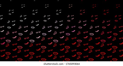 Dark Red vector background with woman symbols. Abstract illustration with a depiction of women's power. Simple design for your web site.