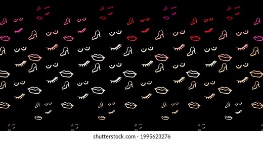 Dark Red vector background with woman symbols. Colorful illustration with gradient feminism shapes. Elegant design for wallpapers.