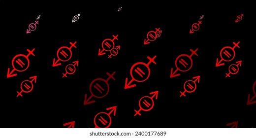 Dark Red vector background with woman symbols. Simple design in abstract style with women’s rights activism. Design for International Women’s Day.