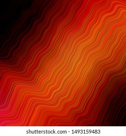 Dark Red vector background with wry lines. Colorful abstract illustration with gradient lines. Brand new design for your ads, poster, banner.