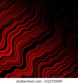 Dark Red vector background with wry lines. Bright illustration with gradient circular arcs. Best design for your posters, banners.