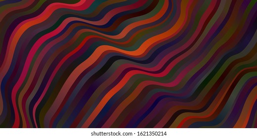 Dark Red vector background with wry lines. Gradient illustration in simple style with bows. Pattern for websites, landing pages.