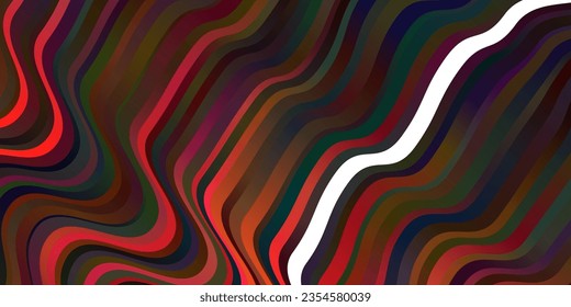Dark Red vector background with wry lines. Colorful illustration in abstract style with bent lines. Smart design for your promotions.