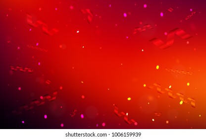 Dark Red vector background with xmas confetti. Blurred decorative design in anniversary style with confetti. The pattern can be used for birthday gifts, congratulations.