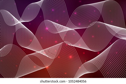 Dark Red vector background with xmas confetti. Beautiful colored illustration with ribbon in celebration style. The template can be used as a background for postcards.