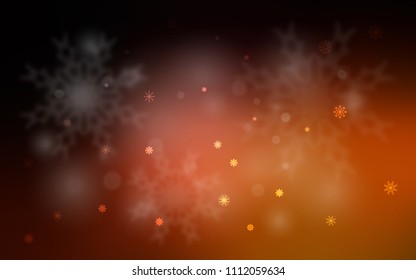 Dark Red vector background with xmas snowflakes. Modern geometrical abstract illustration with crystals of ice. The template can be used as a new year background.