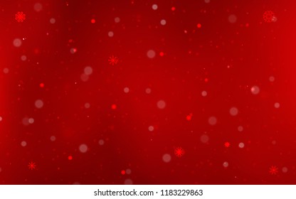 Dark Red vector background with xmas snowflakes. Glitter abstract illustration with crystals of ice. The pattern can be used for year new  websites.