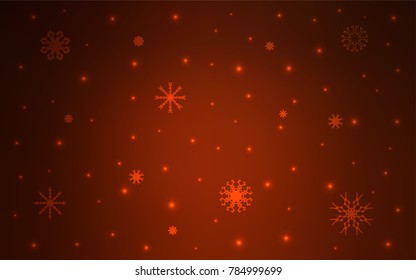 Dark Red vector background with xmas snowflakes. Modern geometrical abstract illustration with crystals of ice. New year design for your ad, poster, banner.