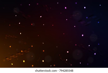 Dark Red vector background with xmas confetti. Glitter abstract illustration with colorful confetti, ribbons. The pattern can be used for new year ad, booklets.