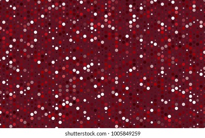 Dark Red vector banner with circles, spheres. Abstract spots. Background of Art bubbles in halftone style with colored gradient.