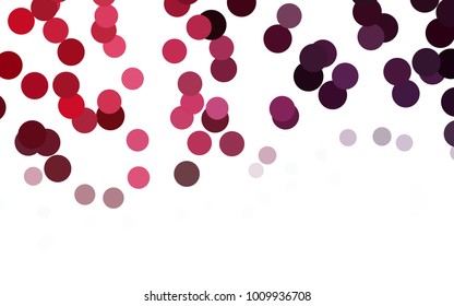 Dark Red vector banner with circles, spheres. Abstract spots. Background of Art bubbles in halftone style with colored gradient.