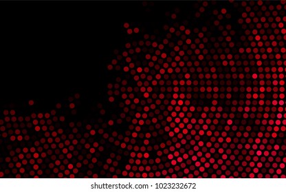 Dark Red vector banner with circles, spheres. Abstract spots. Background of Art bubbles in halftone style with colored gradient.
