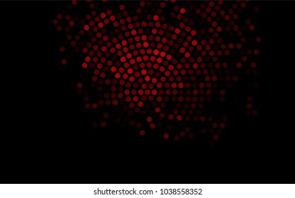 Dark Red vector banner with circles, spheres. Abstract spots. Background of Art bubbles in halftone style with colored gradient.