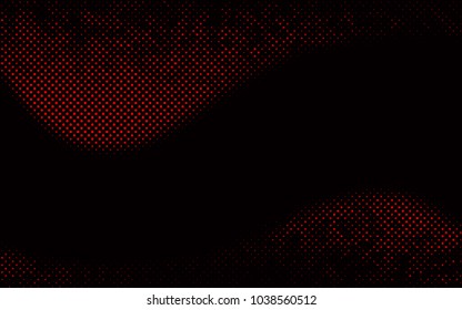 Dark Red vector banner with circles, spheres. Abstract spots. Background of Art bubbles in halftone style with colored gradient.