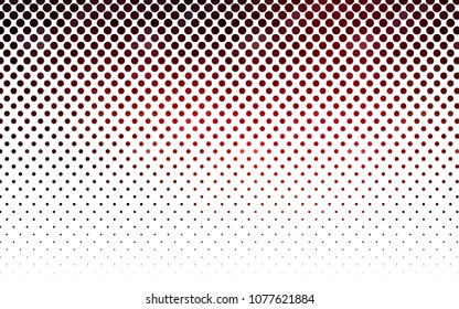 Dark Red vector banner with circles, spheres. Abstract spots. Background of Art bubbles in halftone style with colored gradient.
