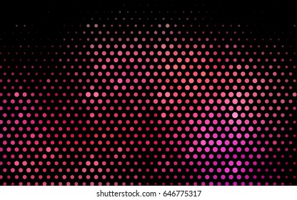Dark Red vector banner with circles, spheres. Abstract spots. Background of Art bubbles in halftone style with colored gradient.