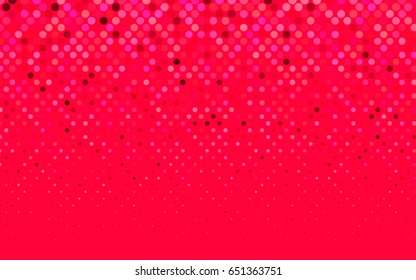Dark Red vector banner with circles, spheres. Abstract spots. Background of Art bubbles in halftone style with colored gradient.