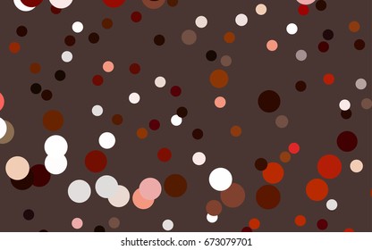Dark Red vector banner with circles, spheres. Abstract spots. Background of Art bubbles in halftone style with colored gradient.