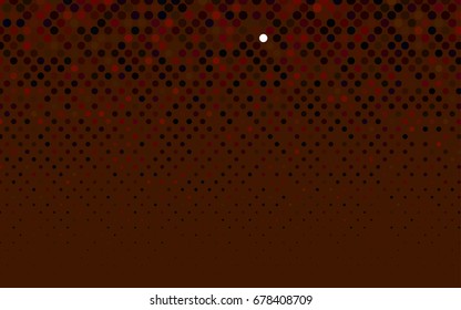 Dark Red vector banner with circles, spheres. Abstract spots. Background of Art bubbles in halftone style with colored gradient.