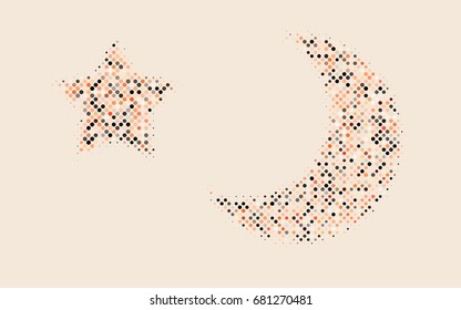Dark Red vector banner with circles, spheres. Abstract spots. Background of Art bubbles in halftone style with colored gradient.