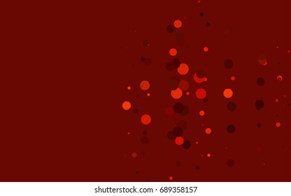 Dark Red vector banner with circles, spheres. Abstract spots. Background of Art bubbles in halftone style with colored gradient.