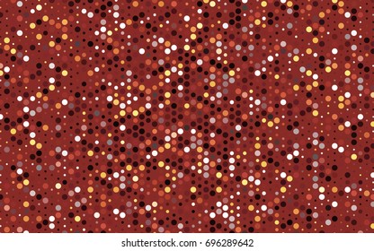 Dark Red vector banner with circles, spheres. Abstract spots. Background of Art bubbles in halftone style with colored gradient.
