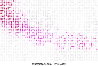 Dark Red vector banner with circles, spheres. Abstract spots. Background of Art bubbles in halftone style with colored gradient.