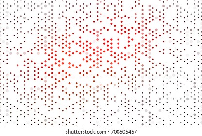 Dark Red vector banner with circles, spheres. Abstract spots. Background of Art bubbles in halftone style with colored gradient.