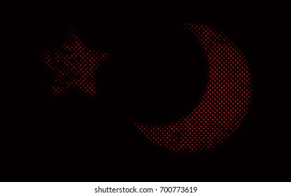 Dark Red vector banner with circles, spheres. Abstract spots. Background of Art bubbles in halftone style with colored gradient.