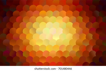 Dark Red vector banner with circles, spheres. Abstract spots. Background of Art bubbles in halftone style with colored gradient.