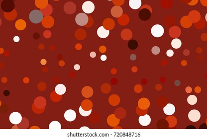 Dark Red vector banner with circles, spheres. Abstract spots. Background of Art bubbles in halftone style with colored gradient.