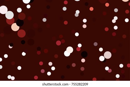 Dark Red vector banner with circles, spheres. Abstract spots. Background of Art bubbles in halftone style with colored gradient.