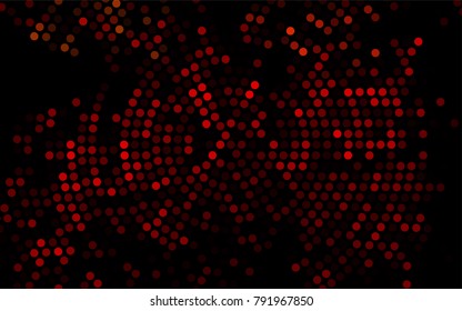 Dark Red vector banner with circles, spheres. Abstract spots. Background of Art bubbles in halftone style with colored gradient.