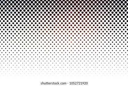 Dark Red vector red banner with set of circles, dots. Donuts Background. Creative Design Template. Technological halftone illustration.