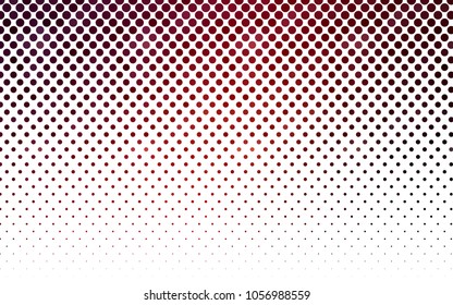 Dark Red vector red banner with set of circles, dots. Donuts Background. Creative Design Template. Technological halftone illustration.