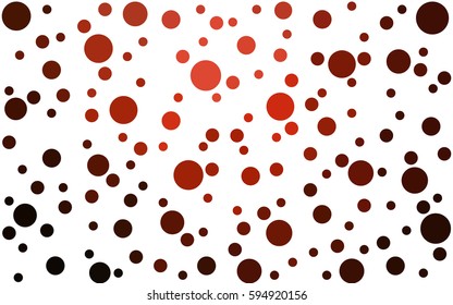 Dark Red vector banner set of circles, spheres. Donuts Background. Creative Design Templates. Technology halftone illustration.
