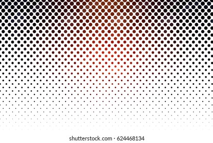 Dark Red vector red banner with set of circles, dots. Donuts Background. Creative Design Template. Technological halftone illustration.