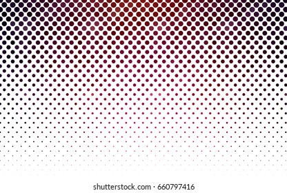 Dark Red vector red banner with set of circles, dots. Donuts Background. Creative Design Template. Technological halftone illustration.