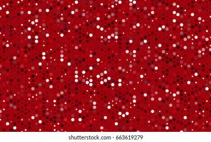 Dark Red vector red banner with set of circles, dots. Donuts Background. Creative Design Template. Technological halftone illustration.