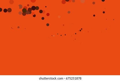 Dark Red vector red banner with set of circles, dots. Donuts Background. Creative Design Template. Technological halftone illustration.