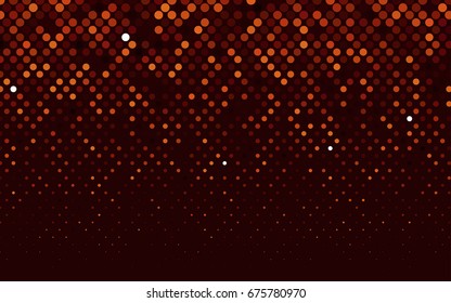 Dark Red vector red banner with set of circles, dots. Donuts Background. Creative Design Template. Technological halftone illustration.