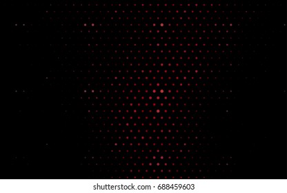 Dark Red vector red banner with set of circles, dots. Donuts Background. Creative Design Template. Technological halftone illustration.